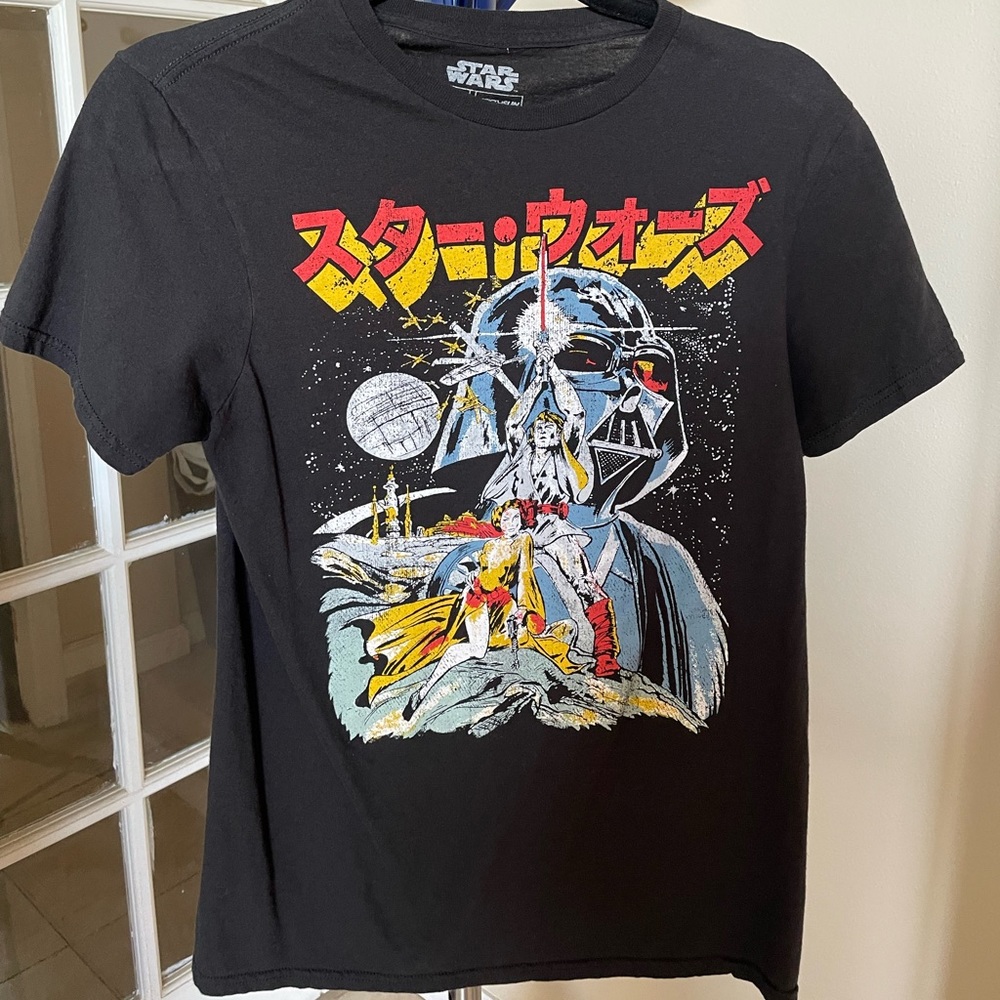 Star Wars Japanimation-style design, black, size S